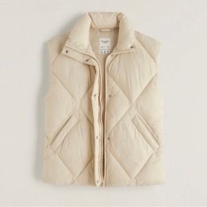 Abercrombie and Fitch faux leather oversized puffer vest